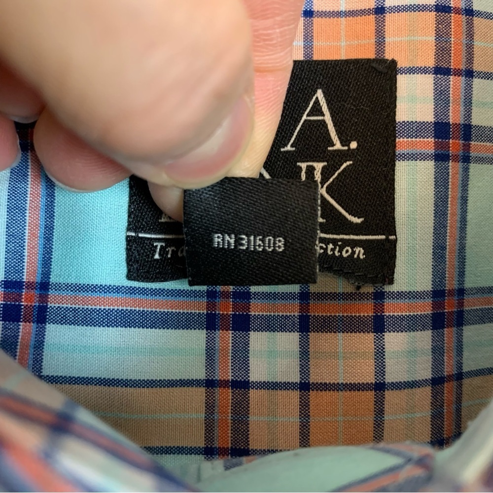 JoS A Banks Travelers Collection Plaid Button Up Dress Shirt - Picture 5 of 15